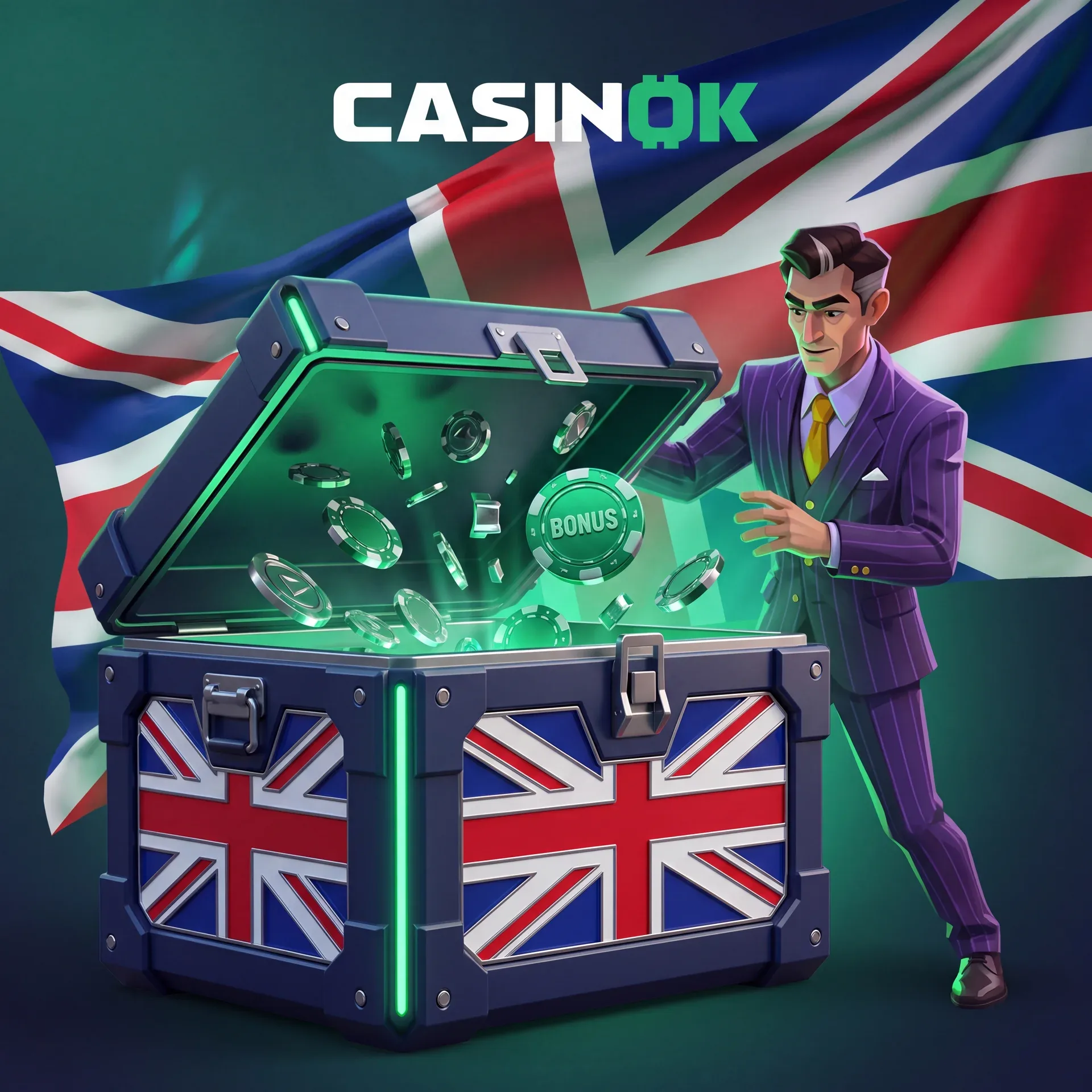 CasinOK welcome bonus crate artwork